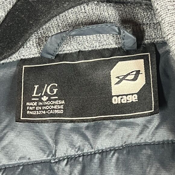 Orage Puffer Jacket Large Black Nylon Shell Winter Snowboard Warm Full Zip - Picture 4 of 8